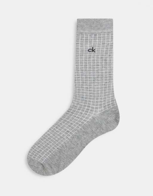 CK – Lucas – Crew-Socken in Grau mit Waffelstruktur