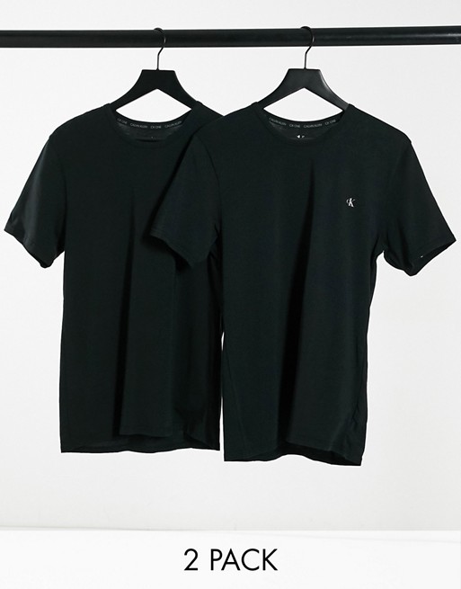 CK One 2 pack chest logo crew t-shirts in black