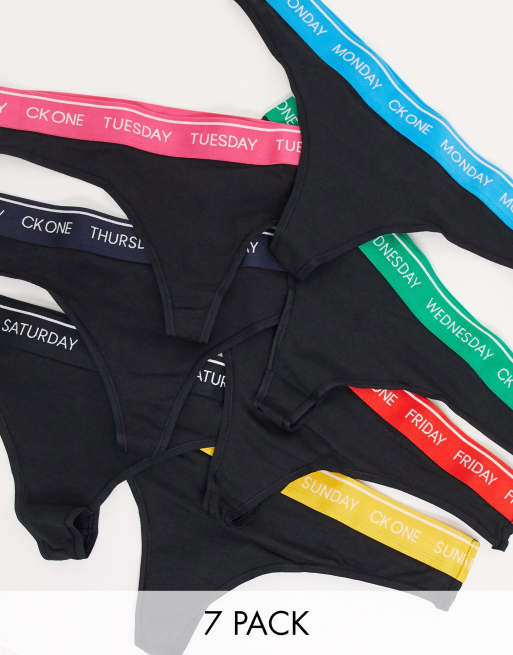 Calvin Klein 7 Pack Days Of The Week Thongs