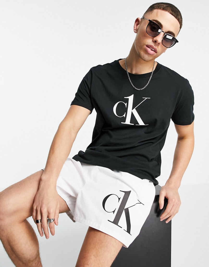 CK One relaxed fit swim t-shirt in black