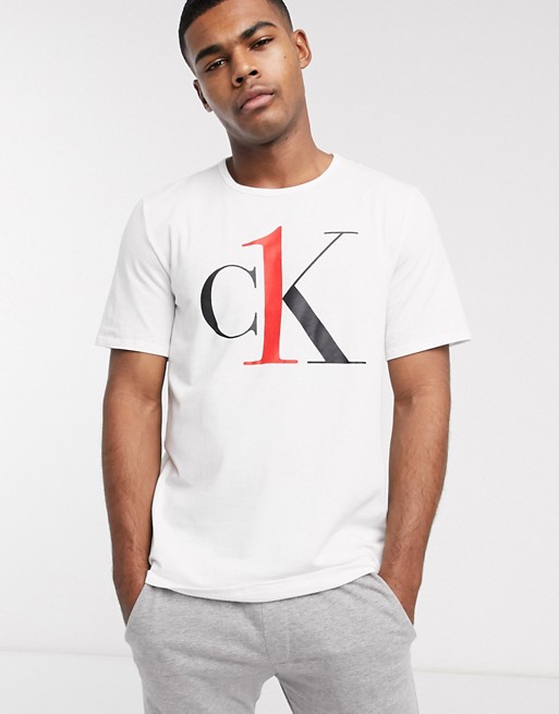 CK One sleep crew neck t-shirt in white | ASOS