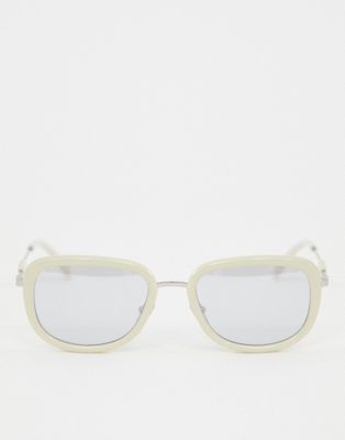 CKJ18700S firkantede solbriller fra Calvin Klein Jeans-Hvid