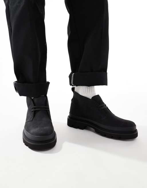 Clarks Badell Desert boots in black ASOS