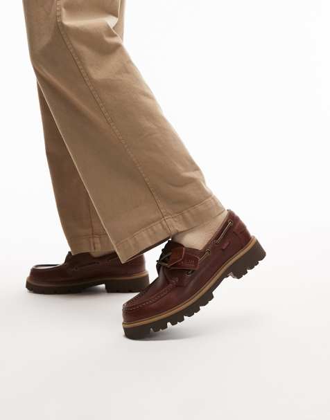 Clarks Cleyhill boat shoes in brown leather - view 1