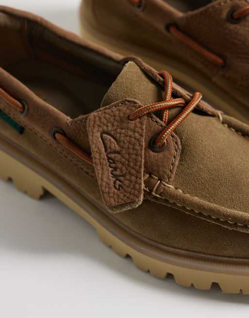 Clarks Cleyhill boat shoes in dark sand suede, 4 of 4