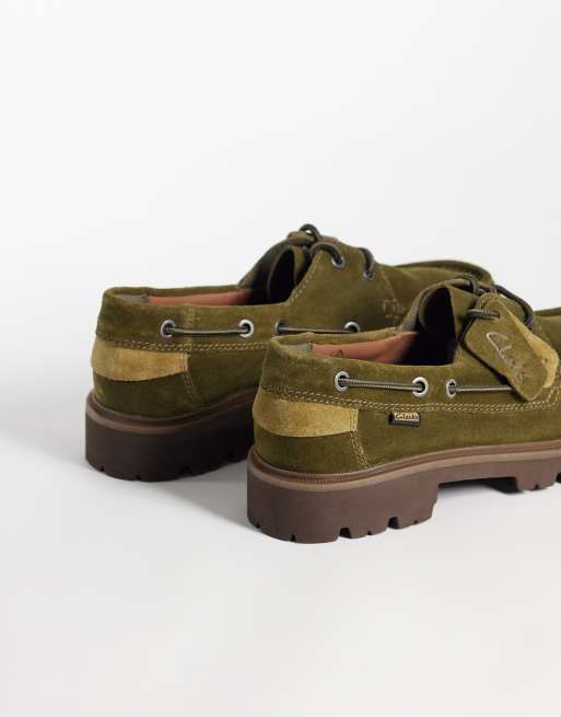 Clarks Cleyhill boat shoes in moss suede, 4 of 4