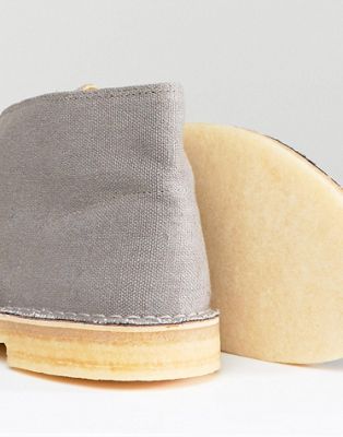 Clarks desert boots in stone canvas | ASOS