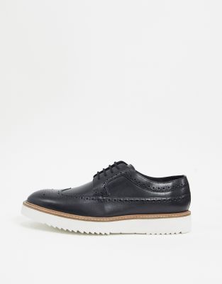 clarks leather brogues