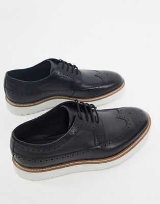 clarks leather brogues