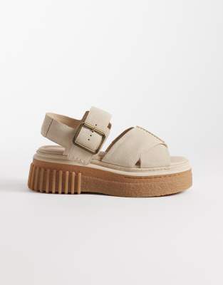 Clarks - Evamar Wish - Sandalen aus Wildleder in Ecru-Neutral
