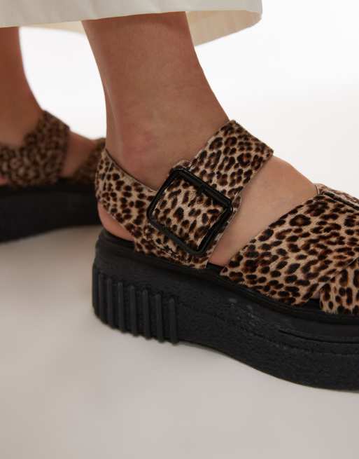 Clarks Evamar Wish sandals in leopard print ASOS