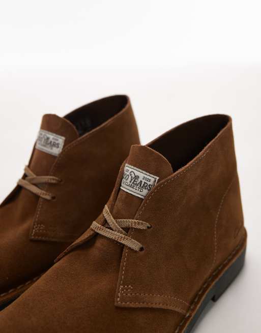 Veterschoen Clarks Originals Men Desert Boot Evo Dark Brown Leather | De Schoenenfabriek