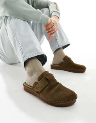 Clarks – Litton – Brązowe zamszowe mule