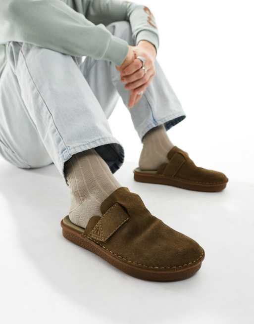 Clarks - Litton - Mules i brunt ruskind