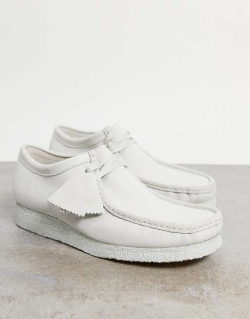 All white clarks store wallabees