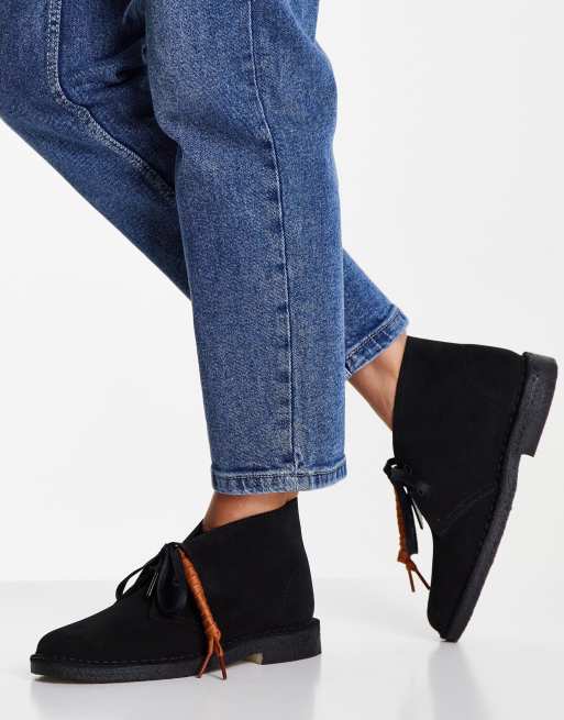 Asos black desert boots online