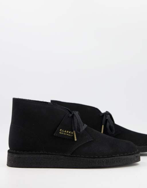 Clarks Originals – Desert Boots aus schwarzem Wildleder