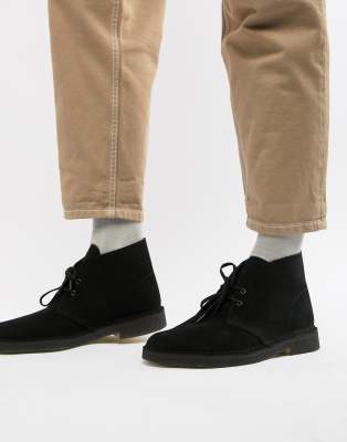 clarks black desert shoes