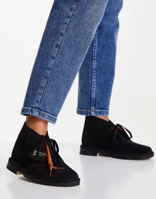 Clarks originals black clearance desert boots