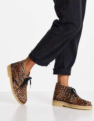 clarks leopard sneakers