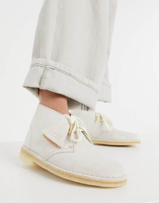 white clarks desert boots