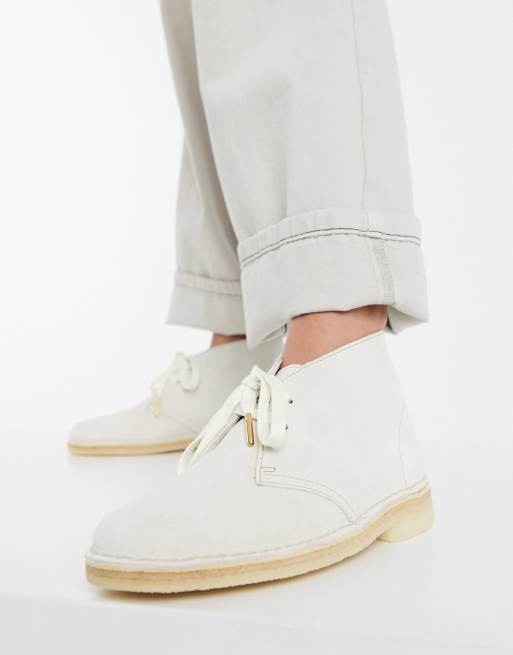 white clarks desert boots