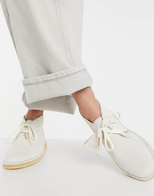 White clarks sale desert boots