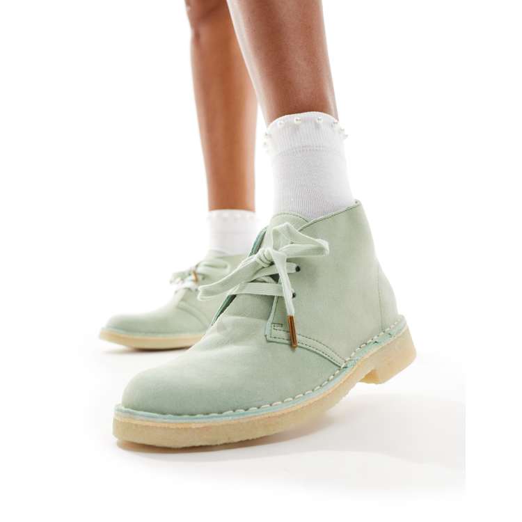 Green clarks shop desert boots