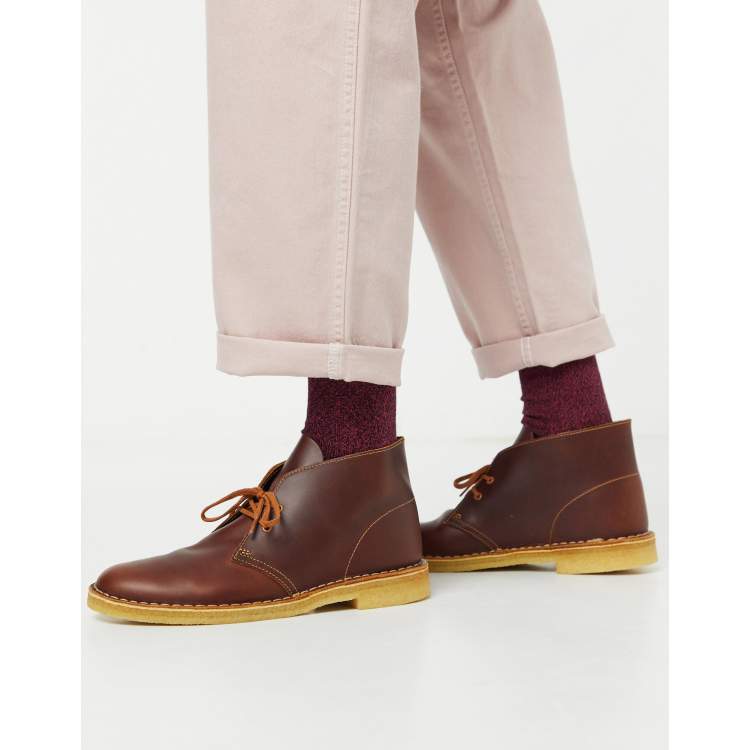 Clarks desert shop boot chestnut leather