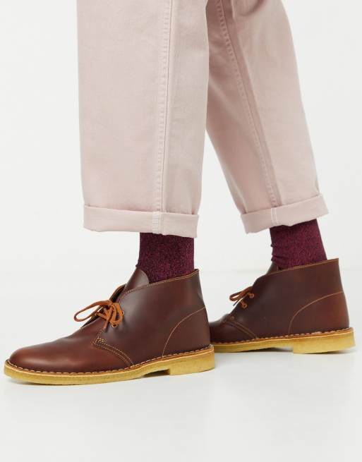 Clarks Originals desert boots in tan leather