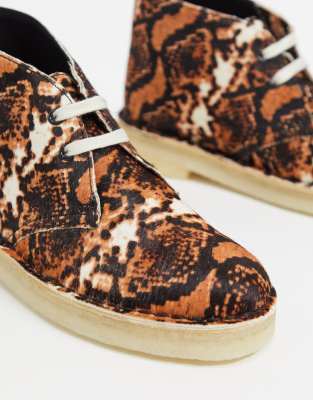 clarks snake print boots