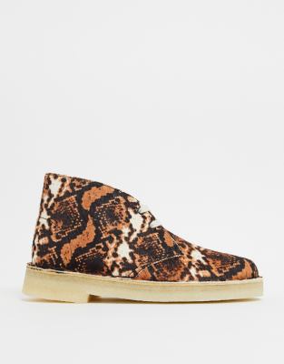 clarks snake print boots