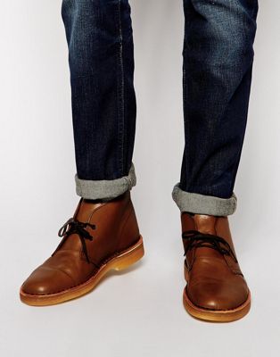 clarks tan leather desert boots