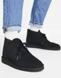 Clarks Originals desert coal boots in black suede