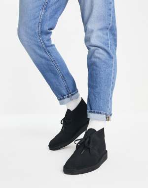 Clarks Originals Desert coal boots in black suede