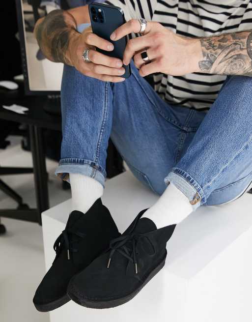 Halvtreds dygtige Fortælle Clarks Originals desert coal boots in black suede | ASOS