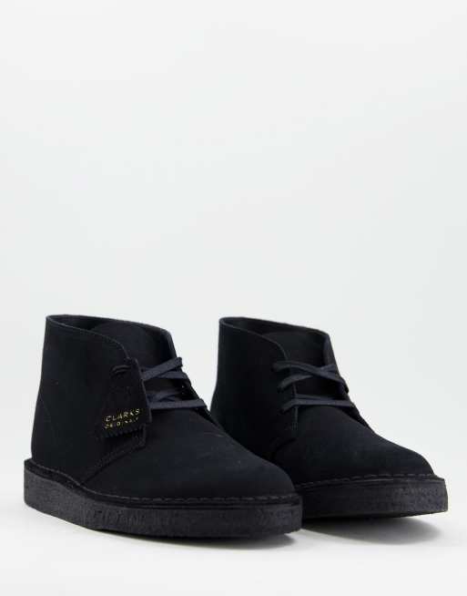 Clarks Originals desert coal in black suede | ASOS