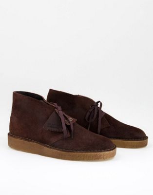 Clarks Originals Desert coal boots in brown suede