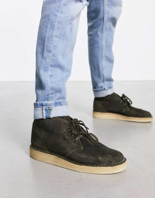 Olive suede shop clarks