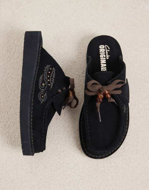 Clarks Originals Desert Nomad mules in black - view 1