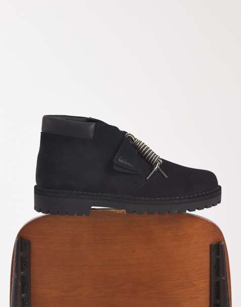 Clarks Originals Desert rock boots in black suede - view 1