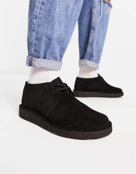 Clarks Originals Desert trek shoes in black suede