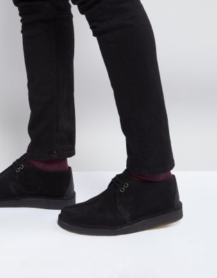 desert clarks black suede
