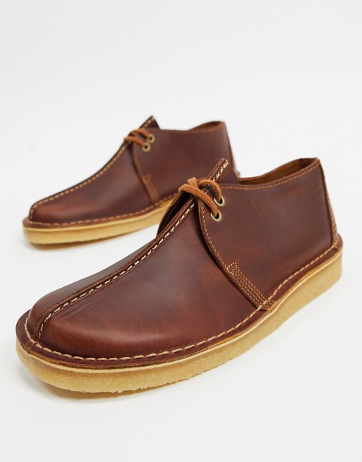 Clarks Originals desert trek shoes in tan leather