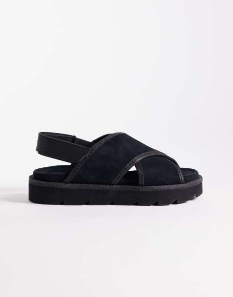 Clarks Originals – Meare Cross – Sandalen aus Wildleder in Schwarz - view 1