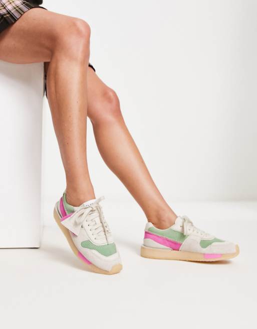 Clarks pink shop trainers