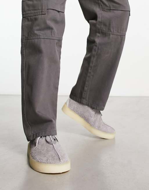 Clarks grey hot sale suede shoes