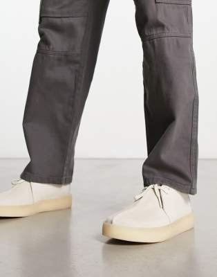 Clarks Originals Trek cup shoes in white suede