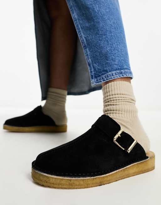 Clarks suede on sale slip ons