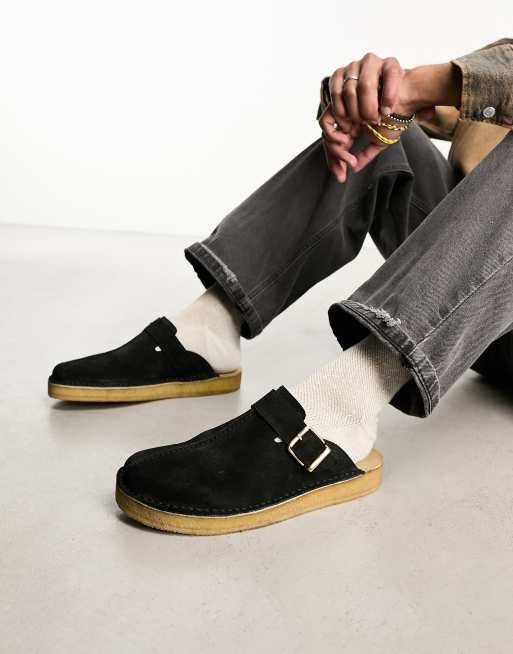 Clarks suede slip deals ons